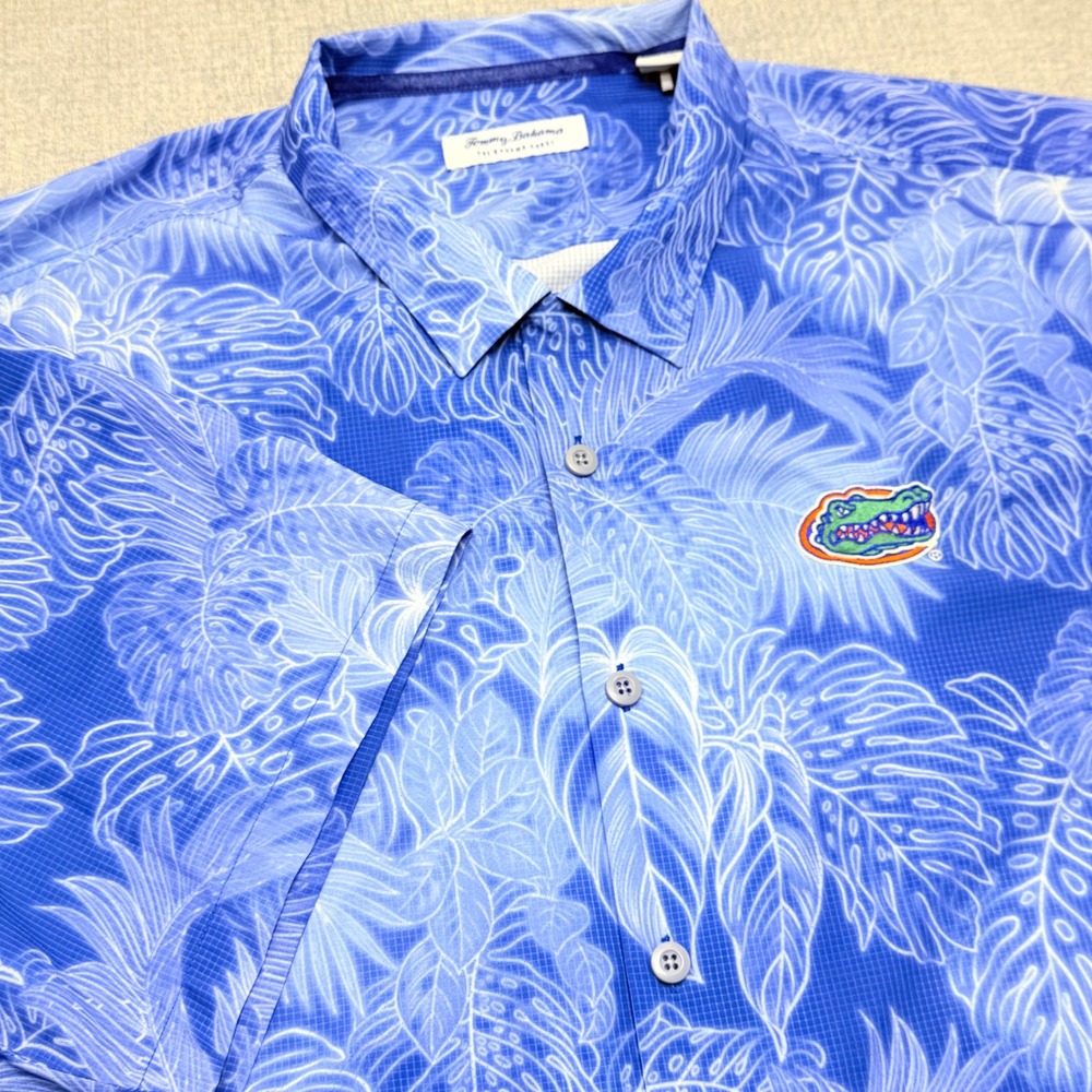 Tommy Bahama Florida Gators Shirt Mens 2XL Blue Tropical IslandZone Button Down